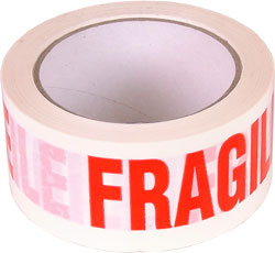1x 66m Fragile Parcel Tape 48mm 2"