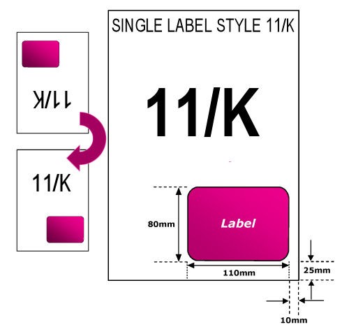 1000 Integrated label 80x110 A4 laser / Inkjet